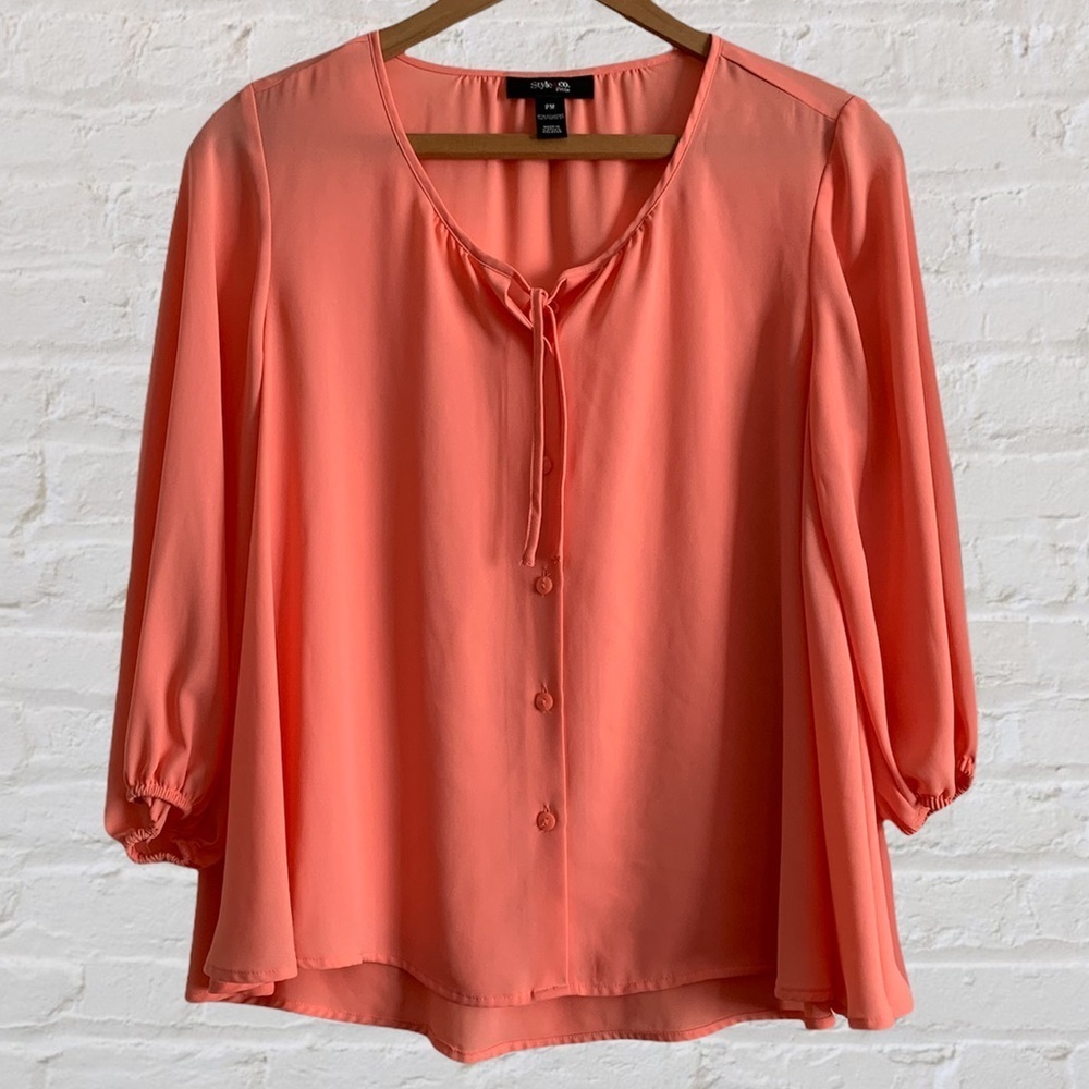 Style & Co. Light Pink Orange Blouse Size PM